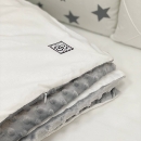 Set lenjerie patut bebe 7 piese White Stars (7)